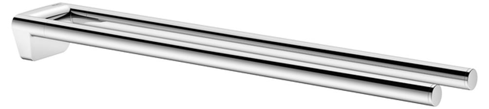 Reva Fixed Double Towel Holder, 2 Finishes - Keuco - Perfect Makeup Mirrors