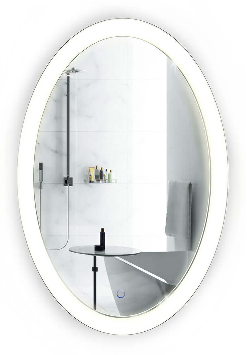 Krugg Sol Oval LED Mirrors: 20" x 30", 22" x 40", 24" x 44"
