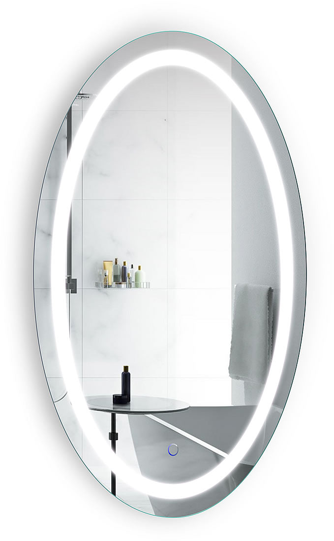 Krugg Icon 24" x 42" Oval Vanity Mirror with 6,000k LED lighting and a CRI of 90+