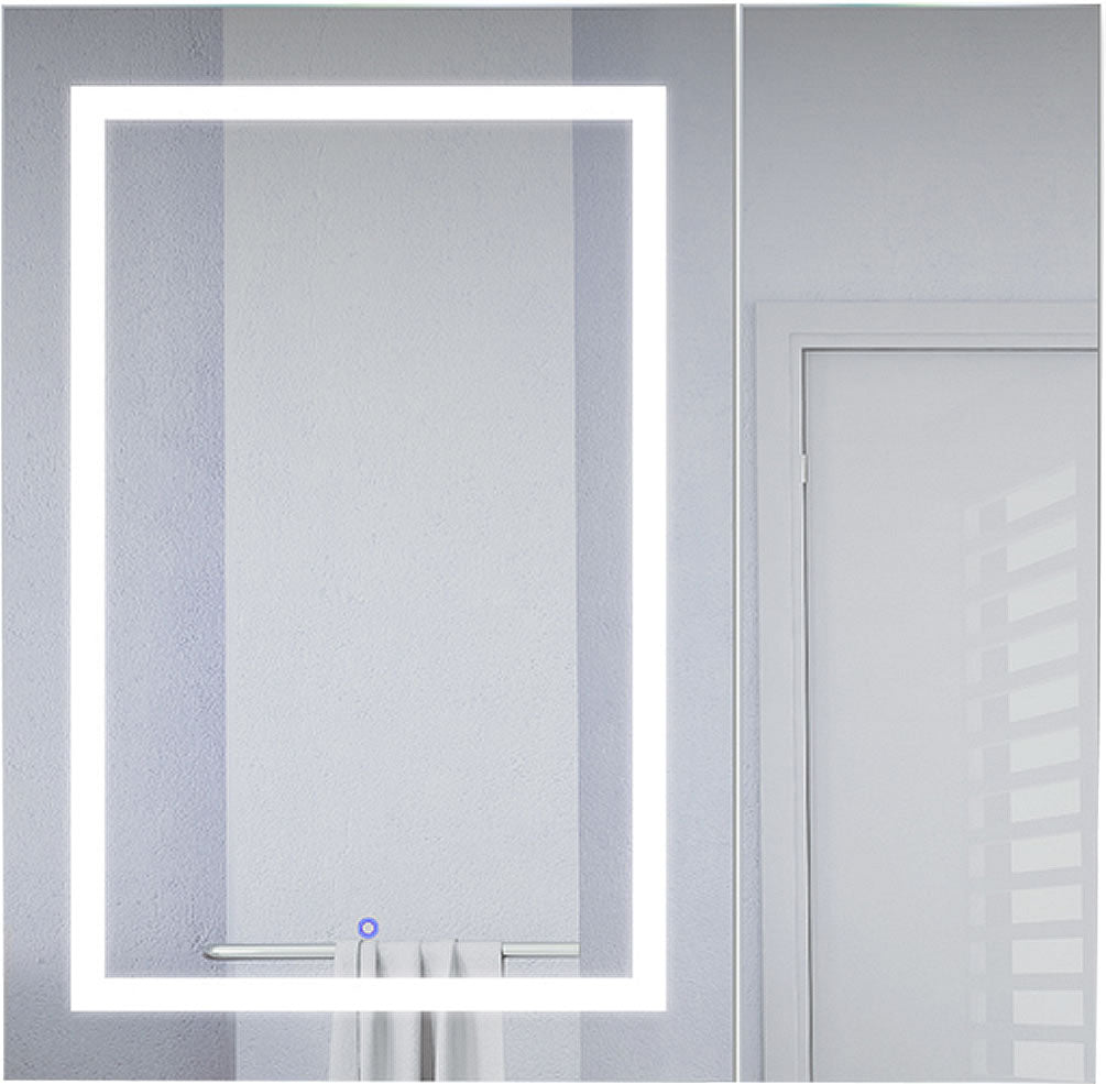 Svange Square LED Medicine Cabinet with Dimmer & Defogger - 2 Sizes - Krugg Reflections - Perfect Makeup Mirrors
