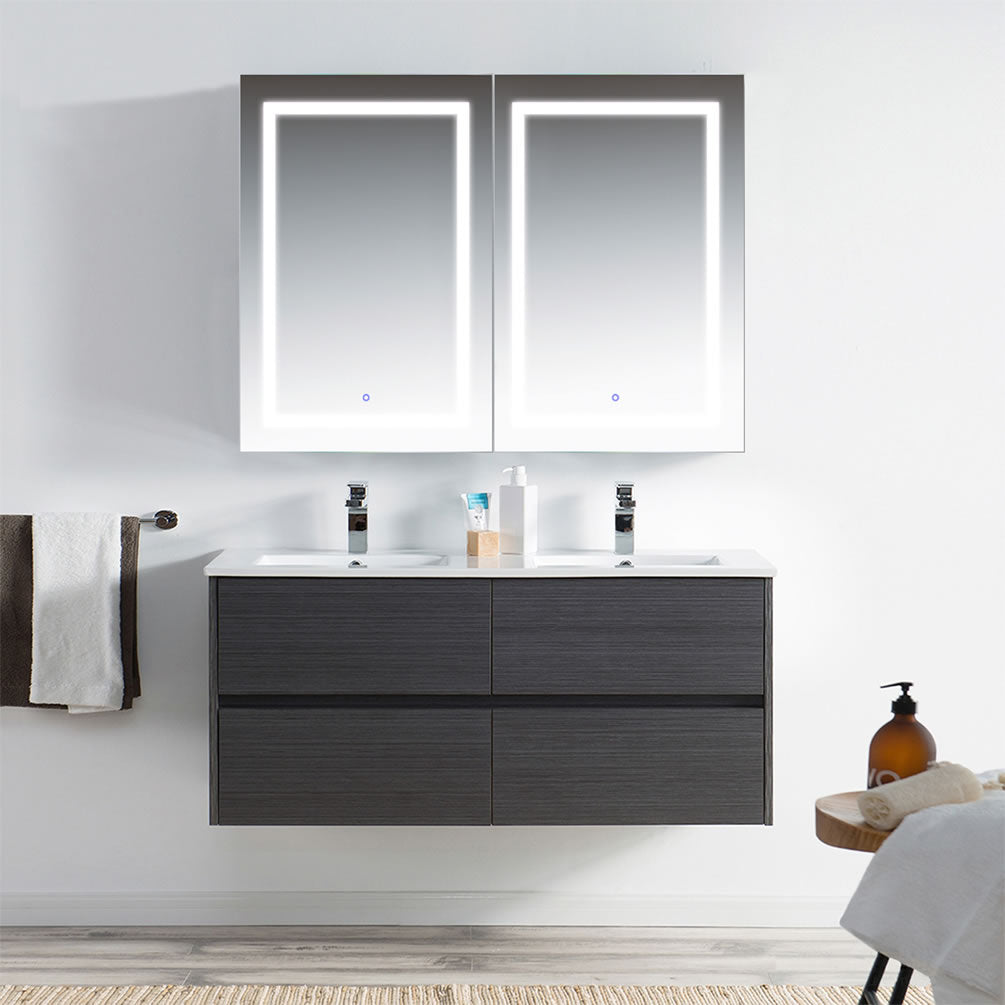 Svange 48" LED Cabinet w/ Dimmer & Defogger – Krugg Reflections - Perfect Makeup Mirrors