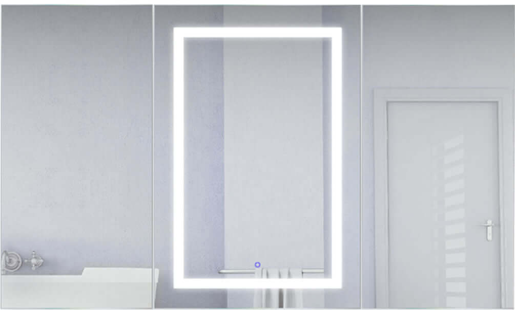 Svange Center-Lit LED Medicine Cabinet. Size shown: 60" x 36" High