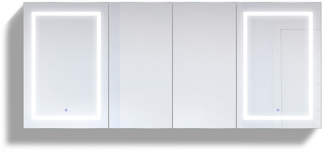 Svange LED 4-Bay 84" Cabinet w/ Defogger – Krugg Reflections - Perfect Makeup Mirrors