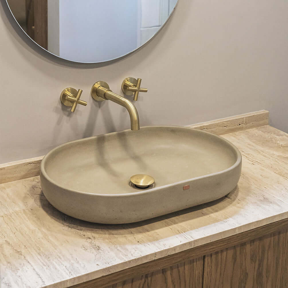 FLADD 04 Oval Concrete Sink – 15 Colors - Konkretus