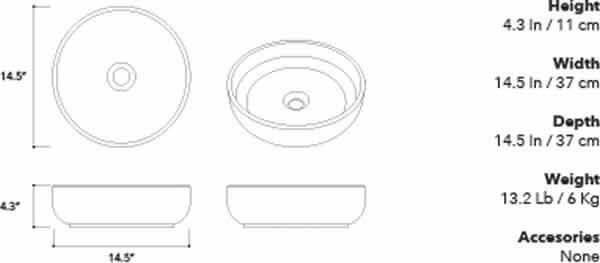 Konkretus FLADD 02 Round Concrete Bathroom Above-Mount Sink, 13 Colors