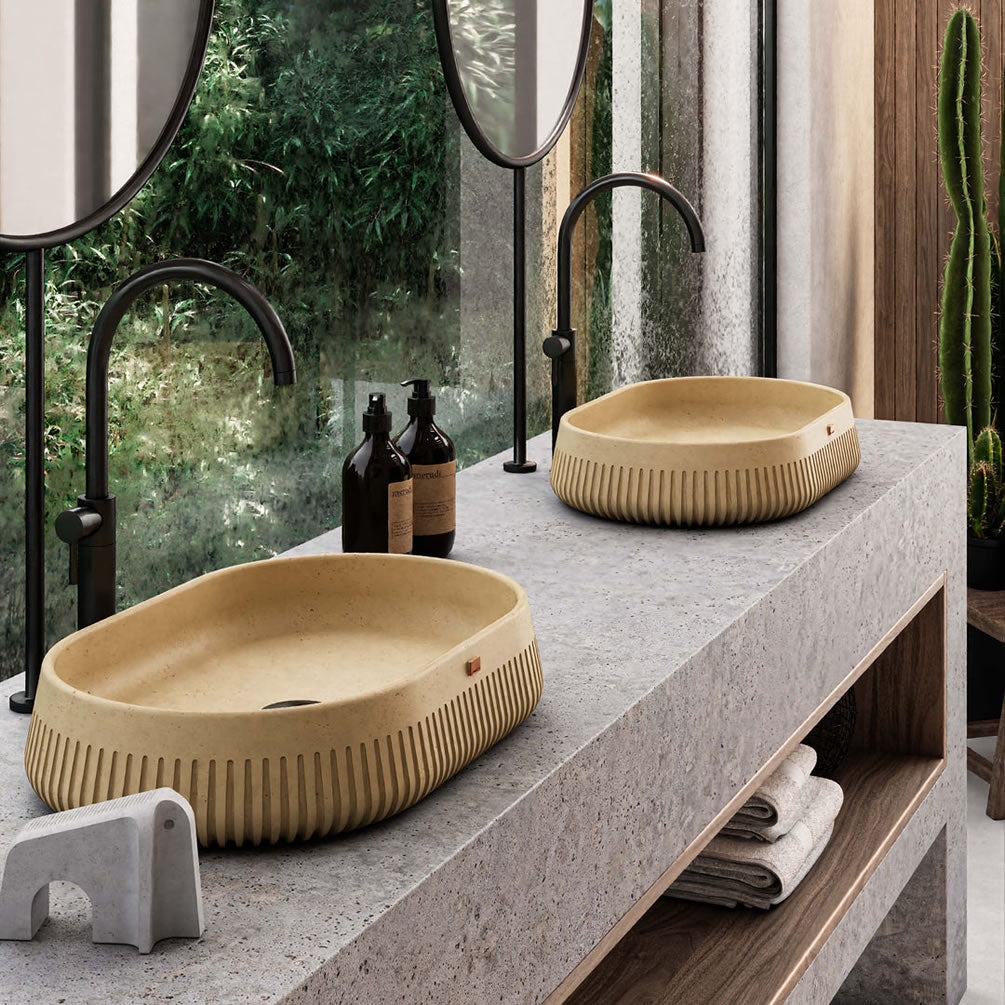 PAPUA 02 Oval Concrete Sink – 13 Colors - Konkretus