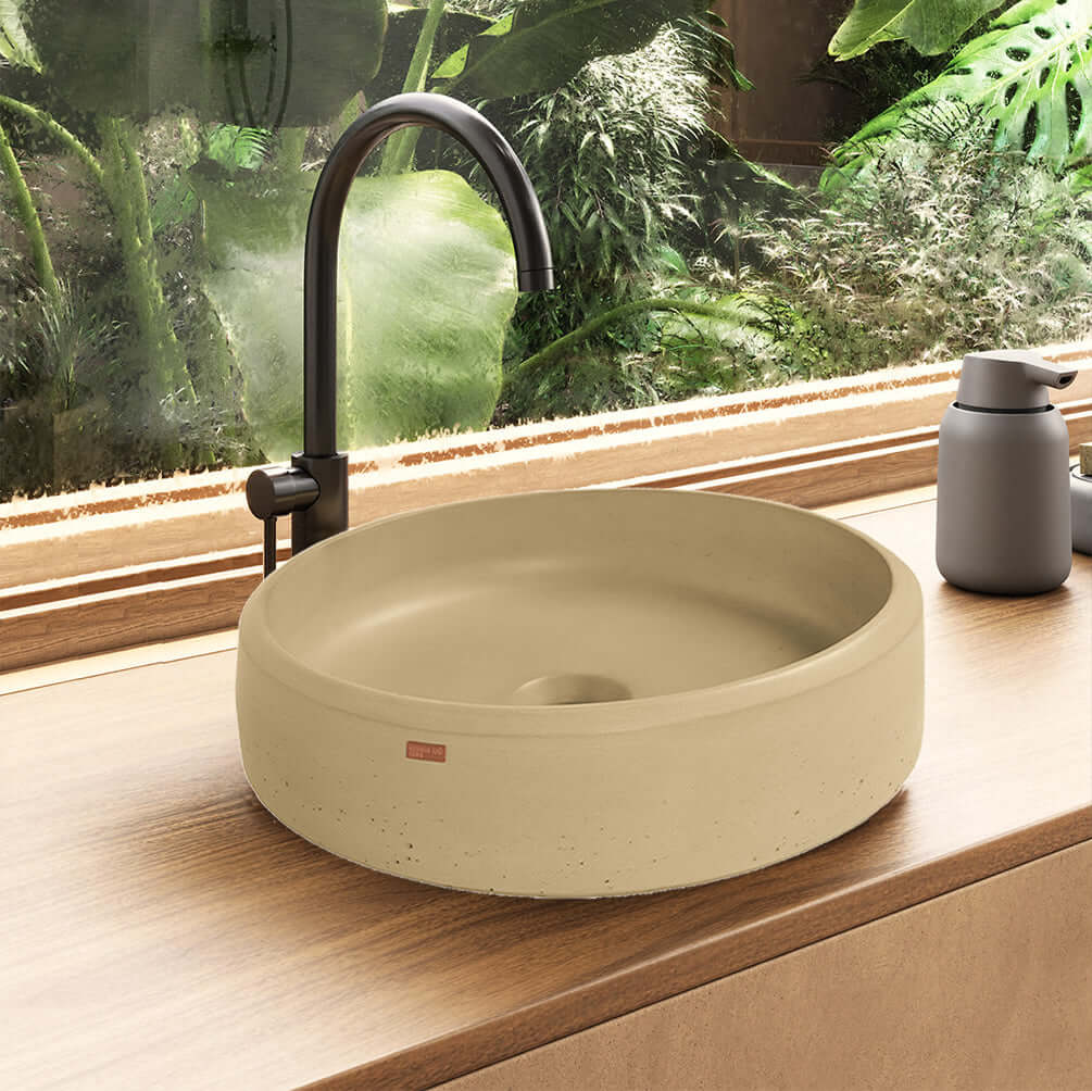 Konkretus Custom Made UBUD 01 Above-Mount Concrete Bathroom Sink in 13 Colors