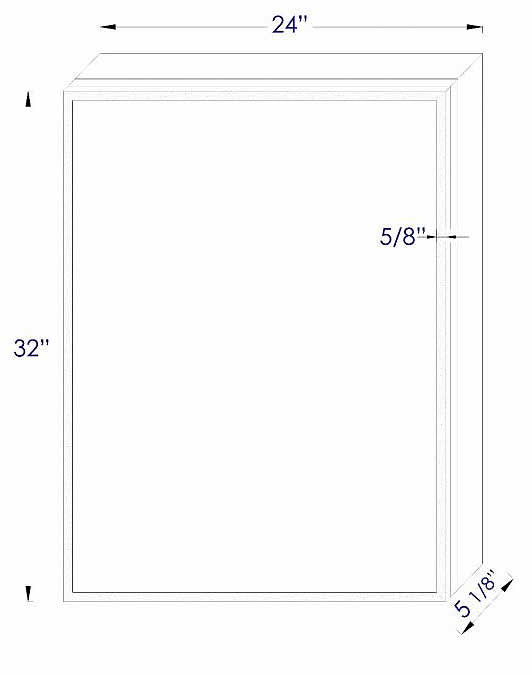 Alfi brand 24" x 32" Single Door LED Medicine Cabinet