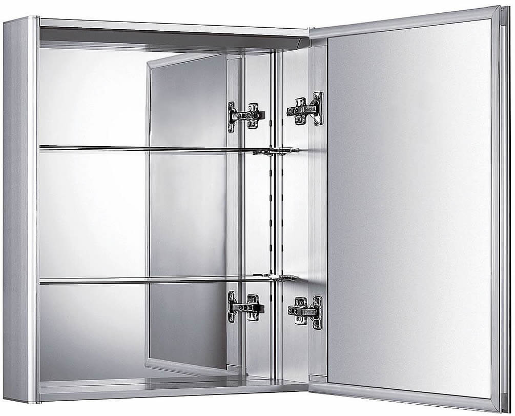 Medicinehaus 1-Door Mirrored Cabinet – Whitehaus - Perfect Makeup Mirrors