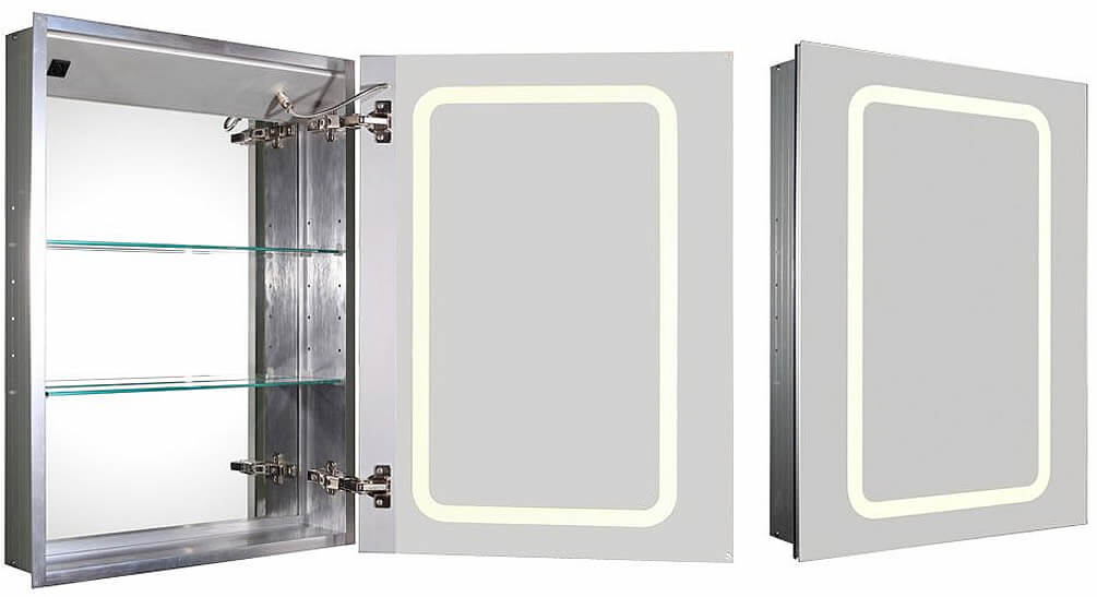 Medicinehaus Recessed LED 1-Door Cabinet – Whitehaus - Perfect Makeup Mirrors