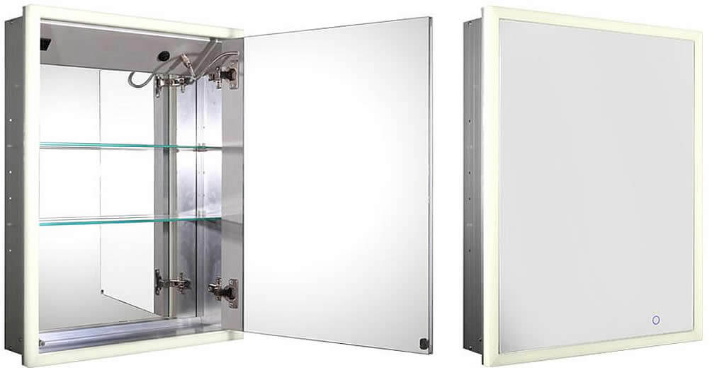 Medicinehaus Recessed LED 1-Door Cabinet – Whitehaus - Perfect Makeup Mirrors