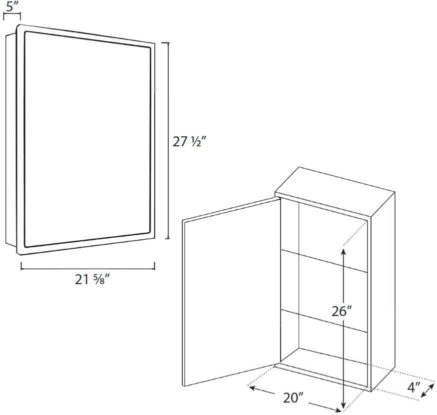 Medicinehaus Recessed LED 1-Door Cabinet – Whitehaus - Perfect Makeup Mirrors