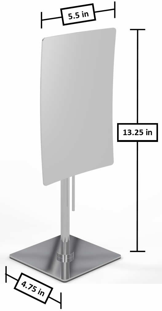 Dimensions - Polished Chrome shown.