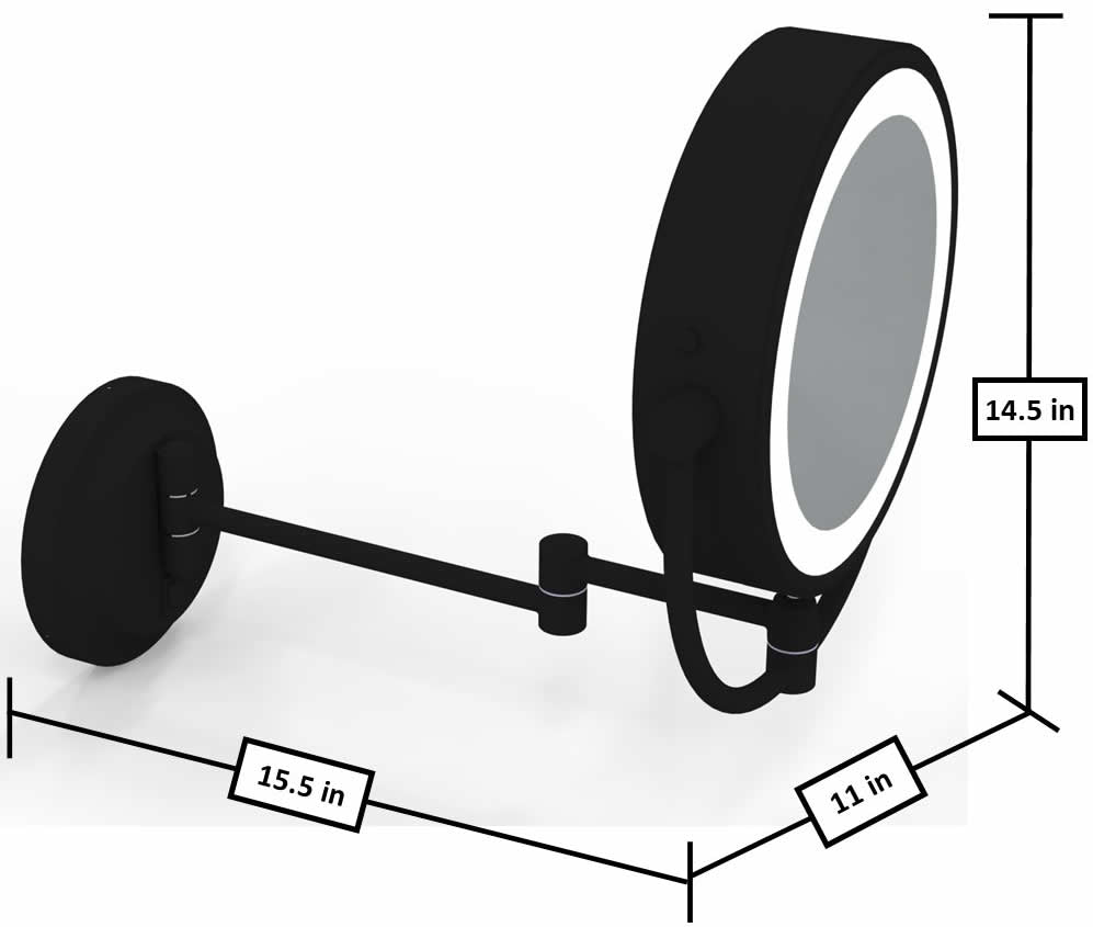 Dimensions - extended. Matte Black