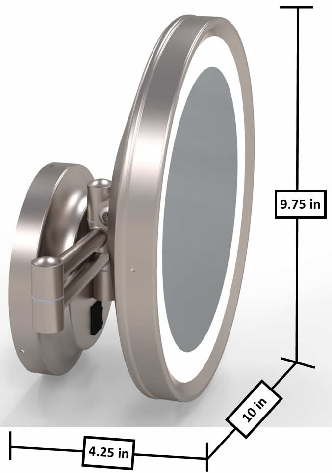 Dimensions Retracted - Brushed Nickel