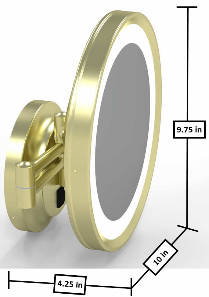 Dimensions Retracted - Brushed Brass