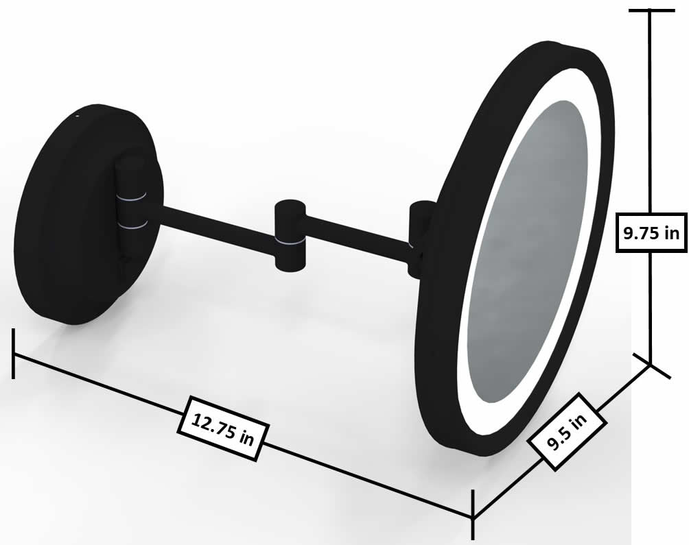 Dimensions - Extended View - Matte Black