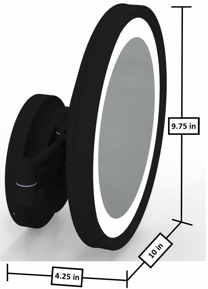 Dimensions - Retracted View - Matte Black