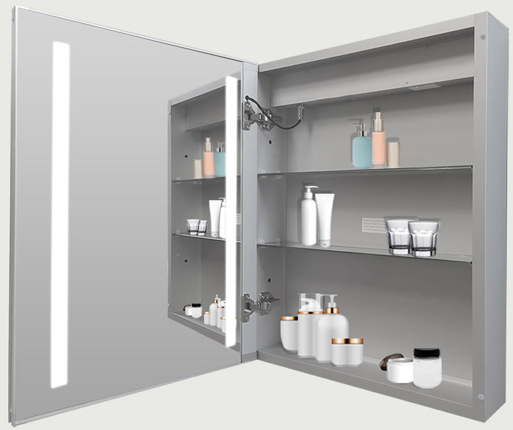 Mirror Luxe 24" Mirrored LED Medicine Cabinet, Left or Right Hinged