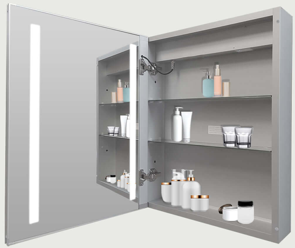 Mirror Luxe 24" Mirrored LED Medicine Cabinet, Left or Right Hinged