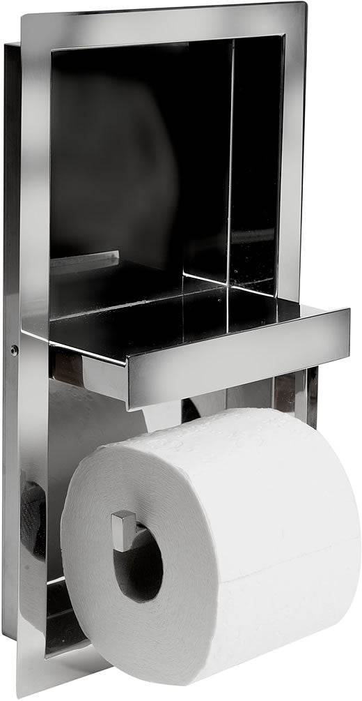 Stainless Steel Toilet Paper Holder & Niche, Brushed or Polished - ALFI brand - Perfect Makeup Mirrors