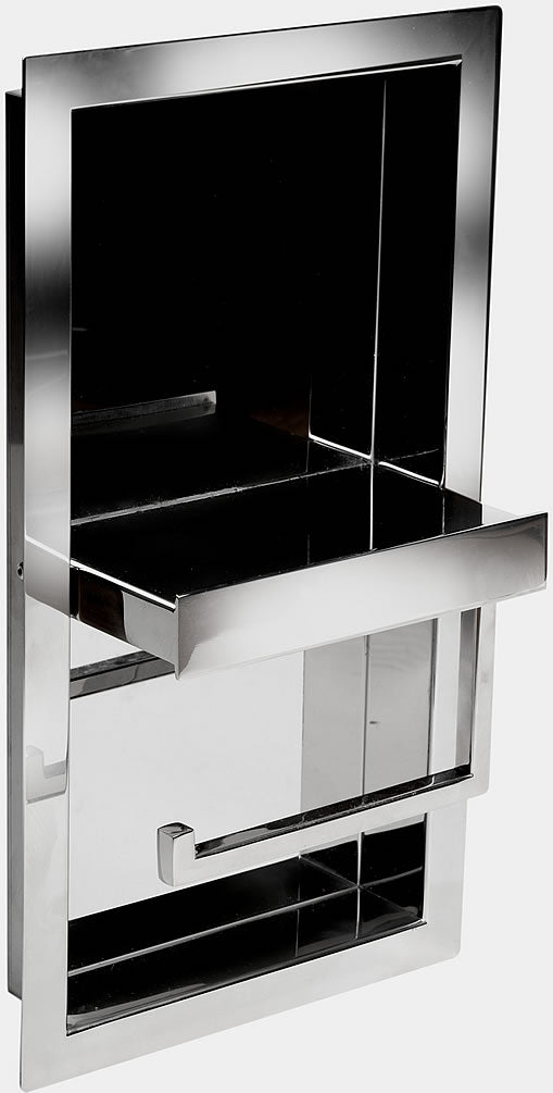 Stainless Steel Toilet Paper Holder & Niche, Brushed or Polished - ALFI brand - Perfect Makeup Mirrors