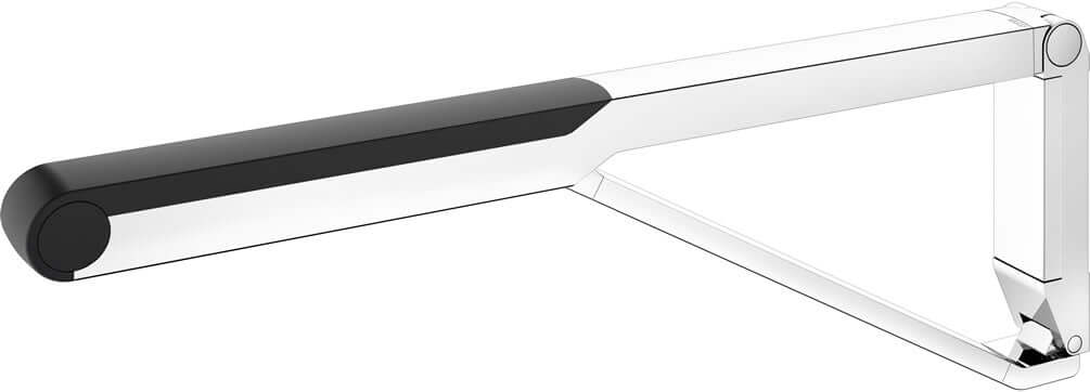 Keuco Axess Fold-Down Grab Bar, Chome/Black
