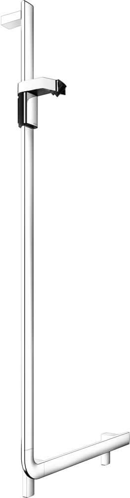 Polished Chrome Left-Hand Keuco Axess ADA 90° Angle Bar with Included Hand Shower Bracket