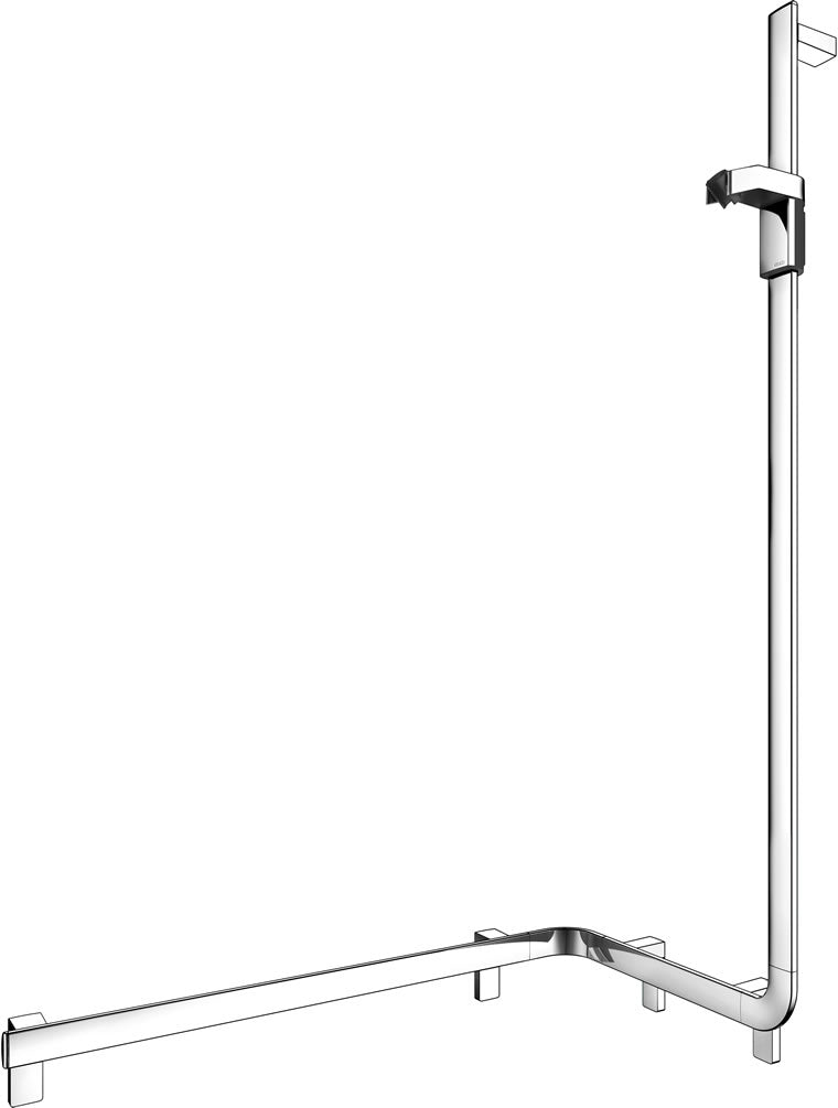 Axess Corner Shower Rail System with Hand Shower Bracket, Right-Hand or Left-Hand - Keuco - Perfect Makeup Mirrors