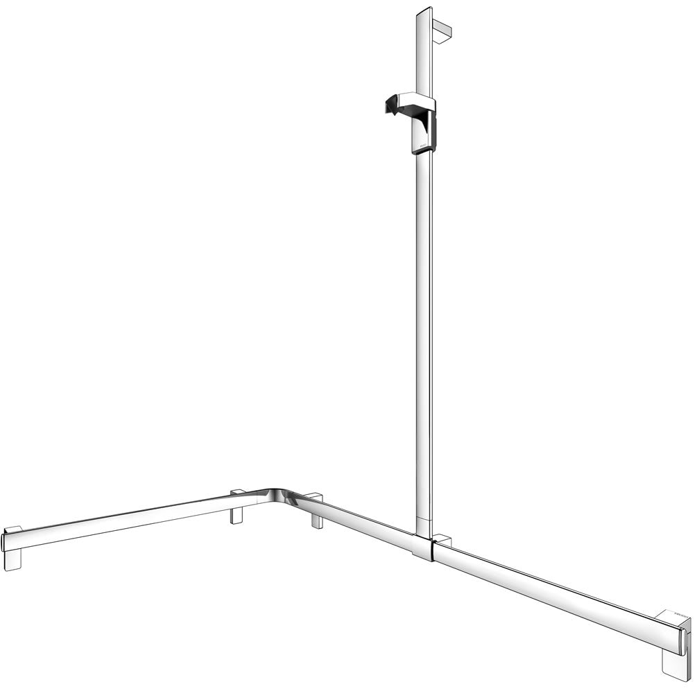 Axess Corner Shower Sliding Rail System with Hand Shower Bracket, Right-Hand or Left-Hand - Keuco - Perfect Makeup Mirrors
