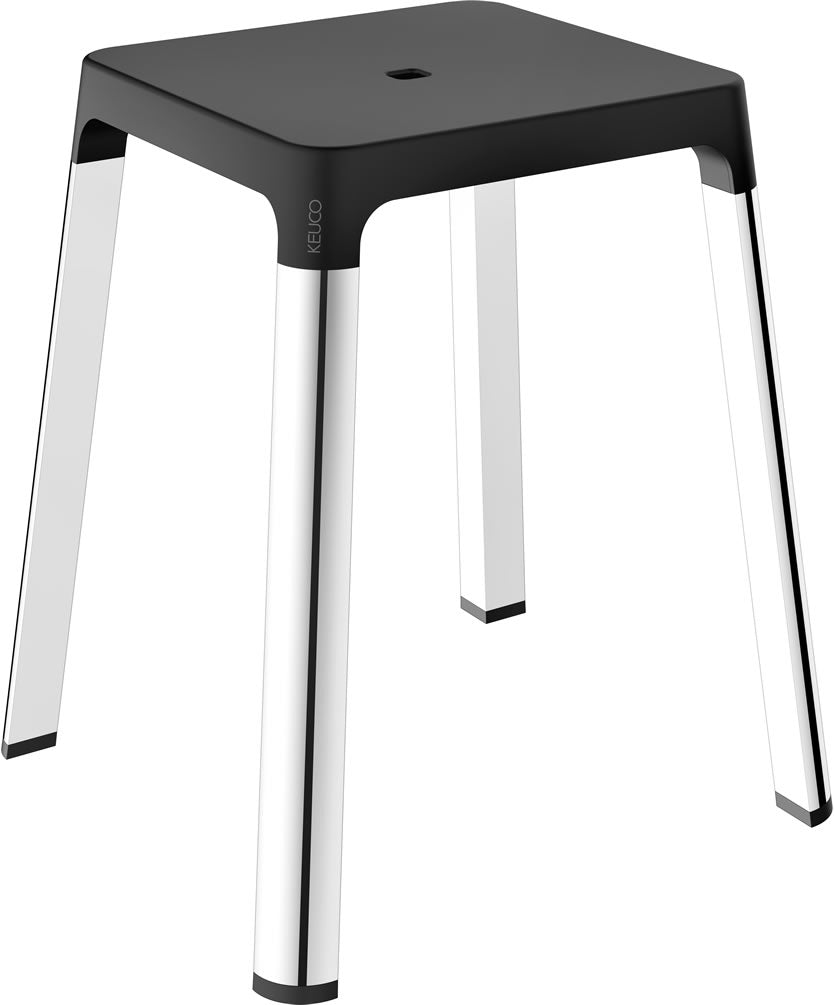 Axess Shower Stool in 5 Finish Combinations or Chome, Black, and White - Keuco - Perfect Makeup Mirrors