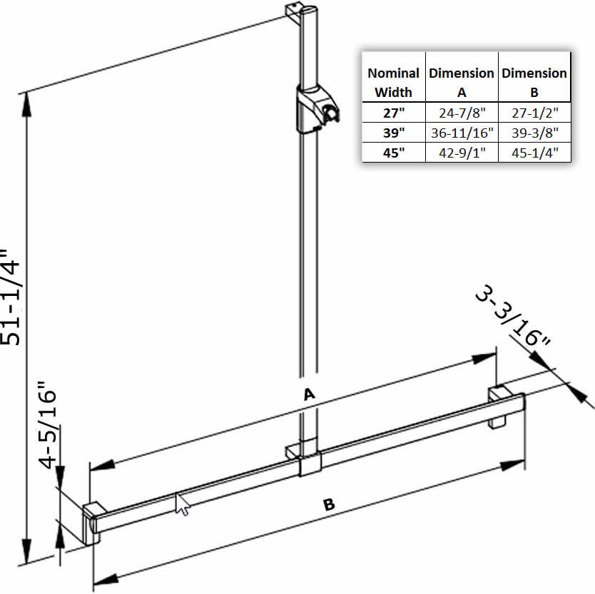 Keuco Axess Shower Rail System with Hand Shower Bracket