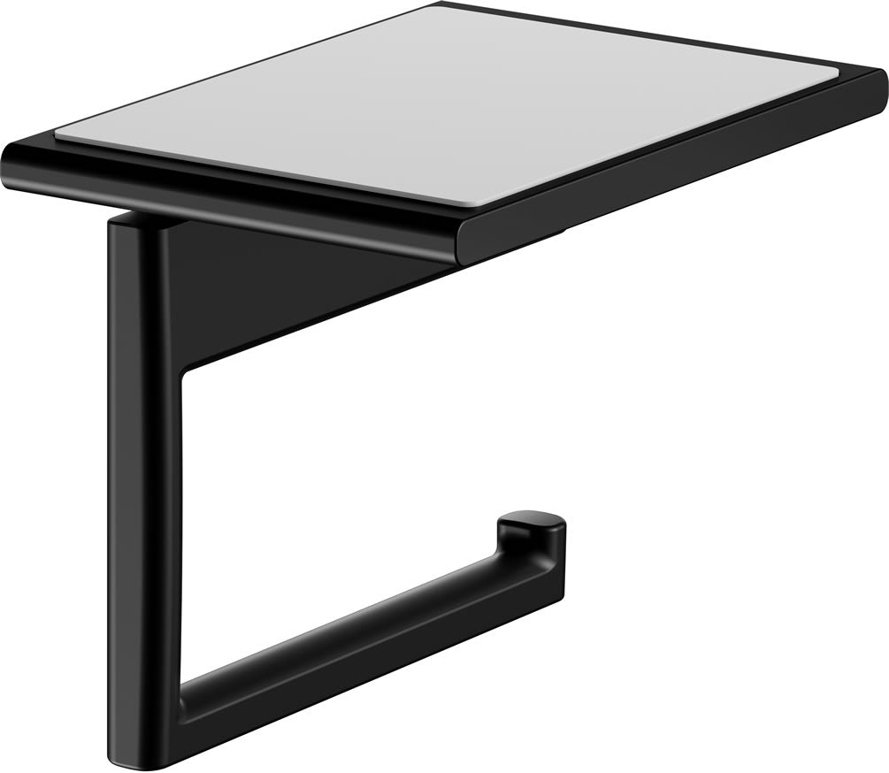 Edition Actis Toilet Paper Holder with Shelf, 2 Fnishes - Keuco - Perfect Makeup Mirrors