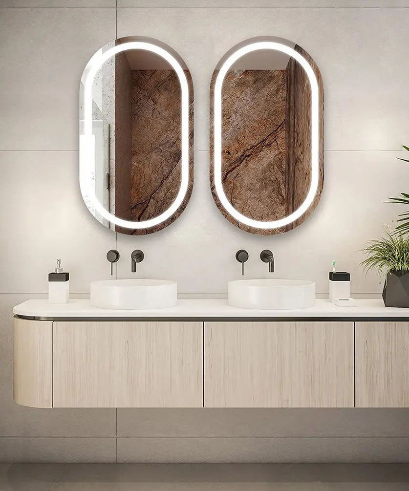 Saratoga LED Bathroom Mirror with Optional AVA Tech - Electric Mirror - Perfect Makeup Mirrors