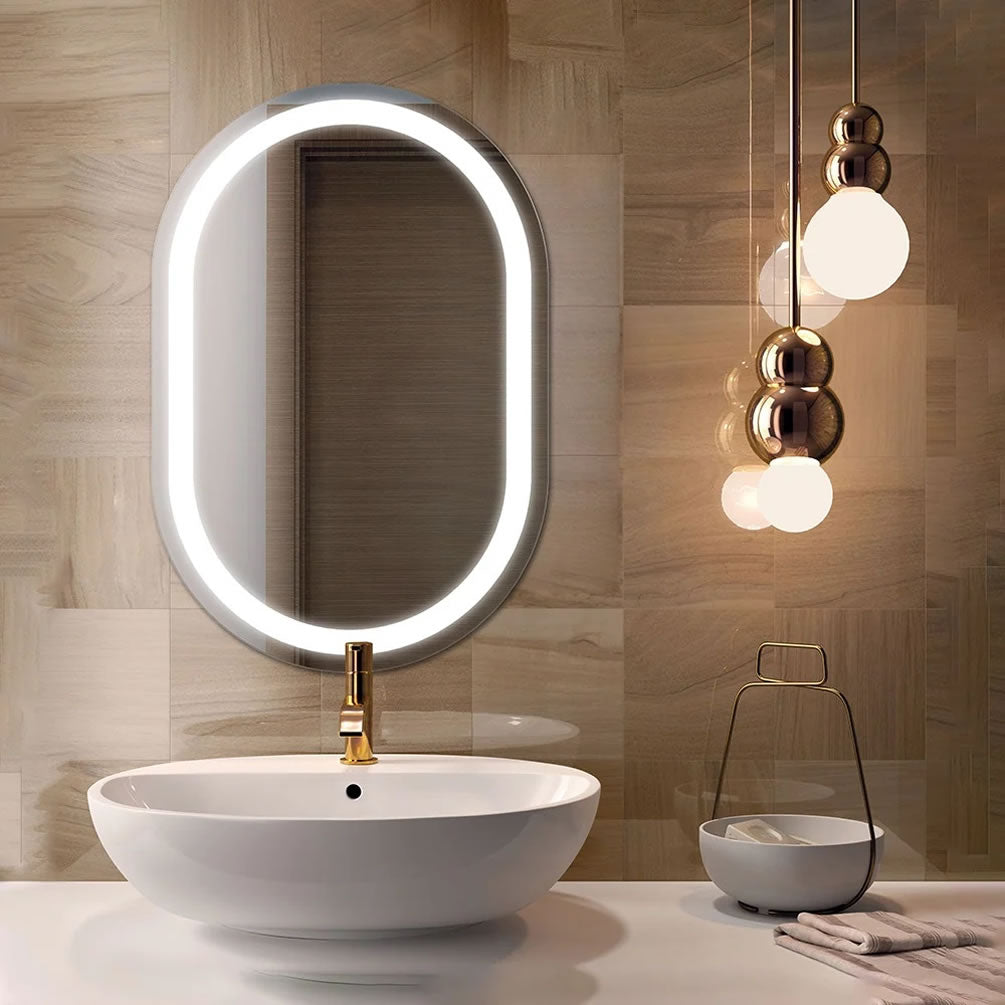 Saratoga LED Bathroom Mirror with Optional AVA Tech