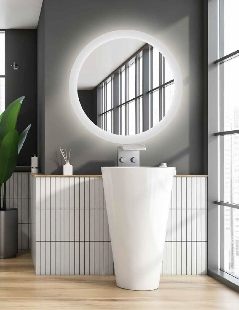 Trinity LED Round Backlit Mirror - Electric Mirror - Perfect Makeup Mirrors