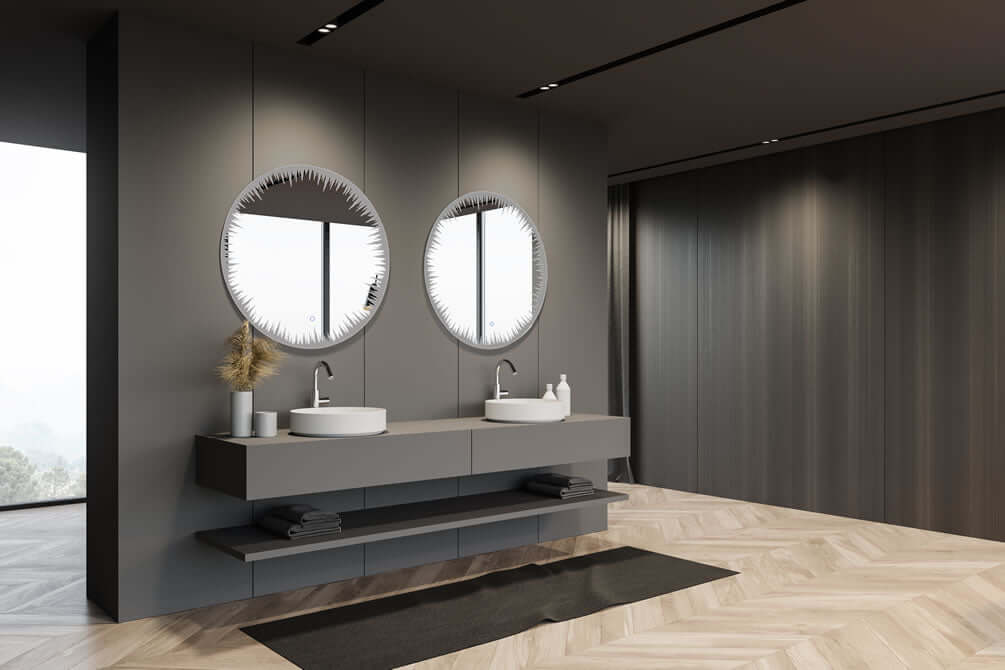 Flame LED Heated Bathroom Mirror - 4 Sizes - Aquadom - Perfect Makeup Mirrors
