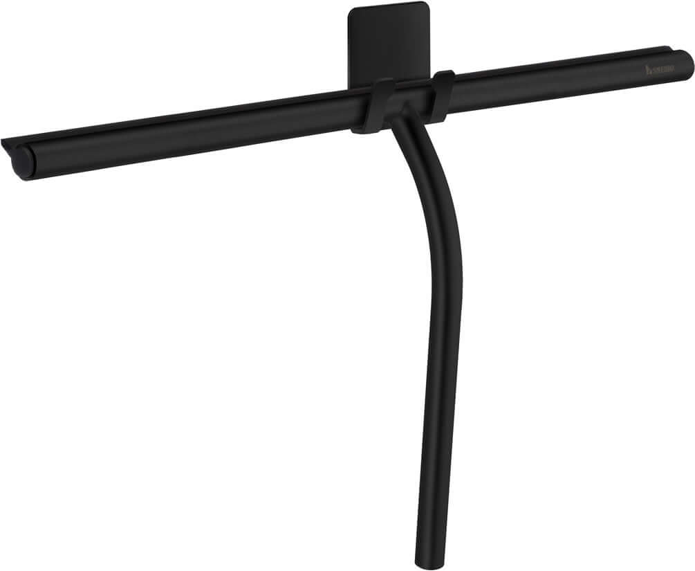 15.75" Shower Squeegee with Self-Adhesive Hook, Chrome/Black - SMEDBO - Perfect Makeup Mirrors