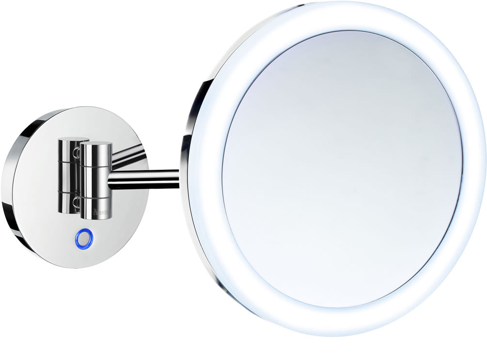 Outline 5x LED Wall Makeup Mirror, Chrome or Black - SMEDBO