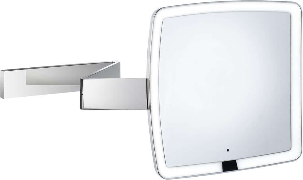 Smedbo 7x Cordless LE Makeup Mirror with Light - Wall-Mounted in Polished Chrome