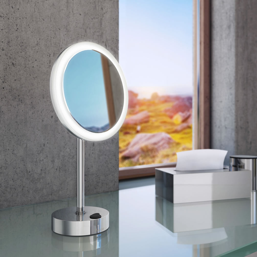 Smedbo Outline 5x Lighted Makeup Mirror, 3 Finishes