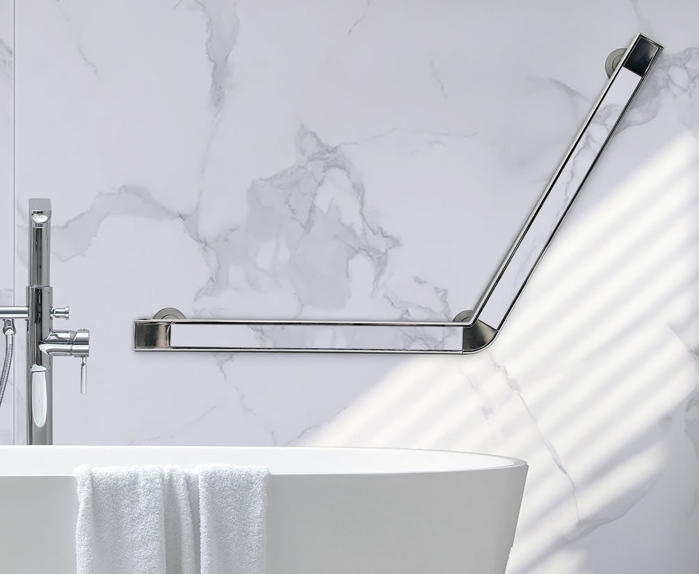 Vibe 30° Designer ADA Grab Bar – 16" or 24" - Life Valet - Perfect Makeup Mirrors