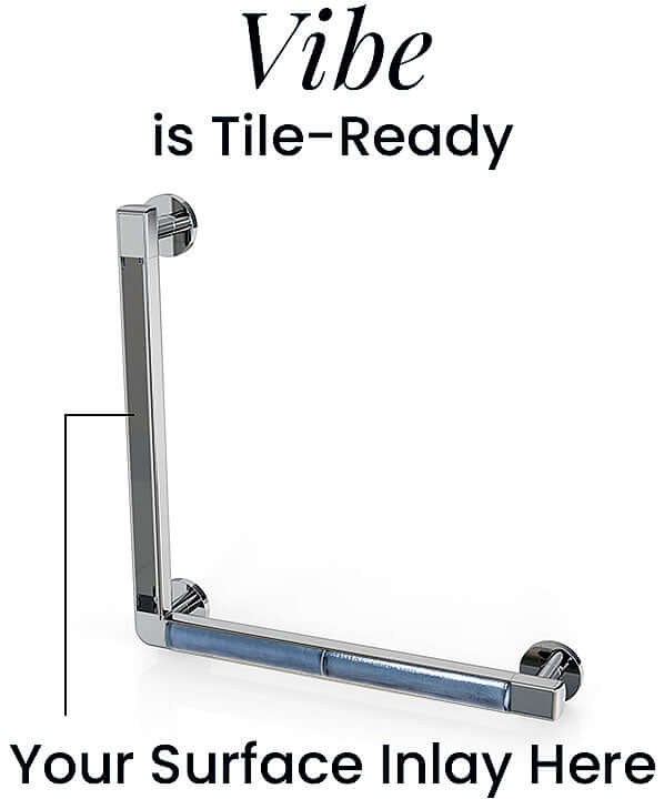 LifeValet Vibe Customizable Designer ADA L-Shaped Grab Bar - 16" or 24"