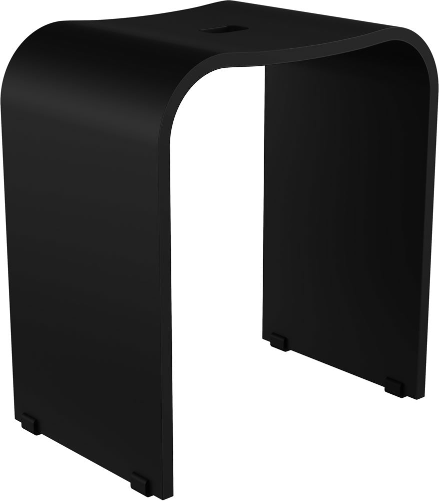 Heavy Plexiglas Shower Seat, Matte Black or White - SMEDBO - Perfect Makeup Mirrors