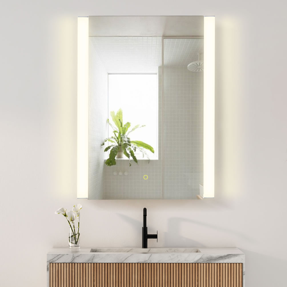 Serra Mirrored LED Side-Lit Surface-Mount Medicine Cabinet - Altair Design - Perfect Makeup Mirrors