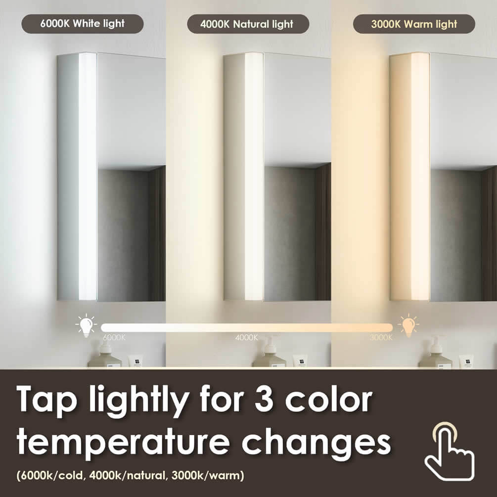 Altair Serra Mirrored LED Side-Lit Surface-Mount Medicine Cabinet