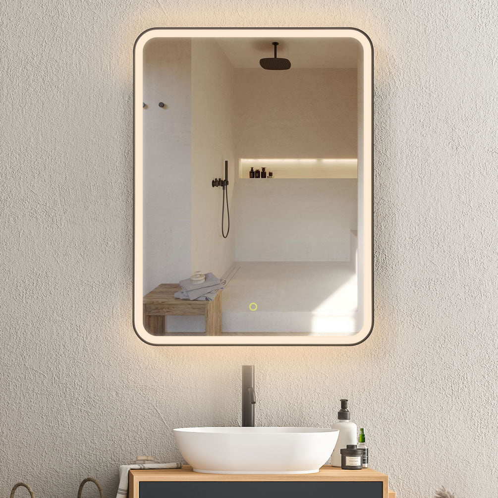 Ostaria Mirrored LED Medicine Cabinet, Recess or Surface Mount - Altair Design - Perfect Makeup Mirrors
