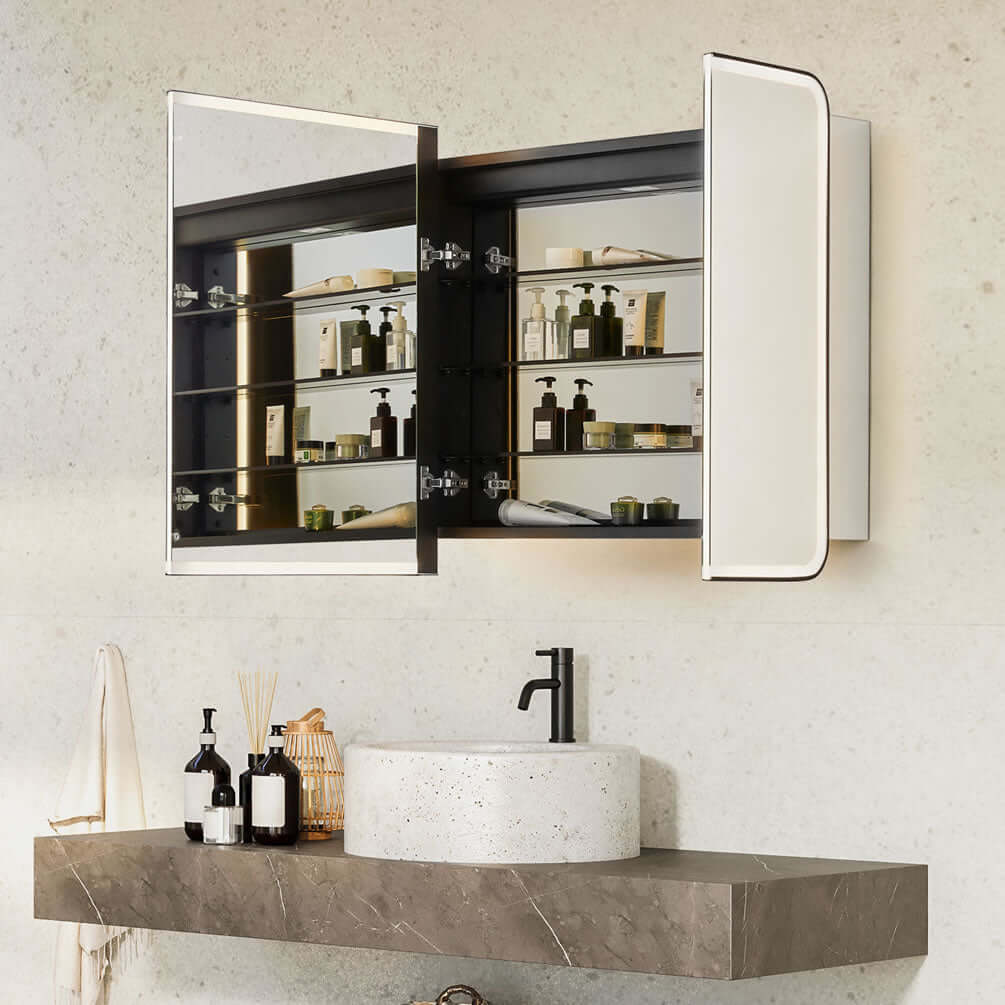 Altair Ostaria 3-Door Mirrored LED Surface-Mount/Recessed Medicine Cabinet
