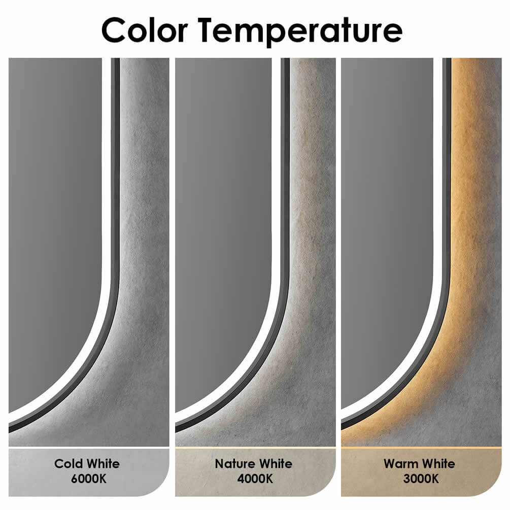 Oleggio 22" x 36" Matte Black Frame - front and back lit.