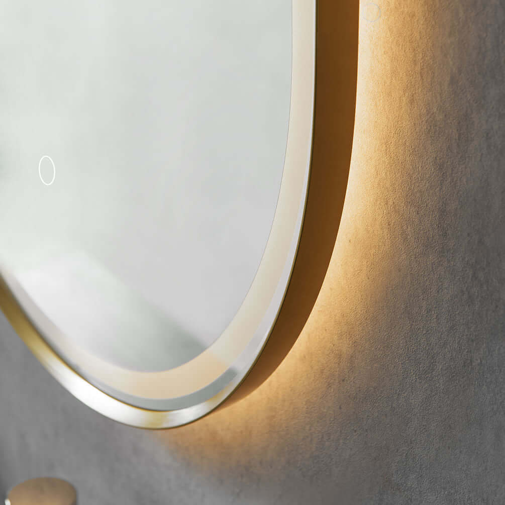 Oleggio 22" x 36" Brushed Gold Frame - front and back lit.
